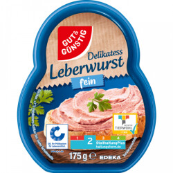 Gut & Günstig Leberwurst im Becher fein 175g QS