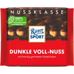 Ritter Sport Nuss Klasse Dunkle Voll-Nuss Tafel 100g