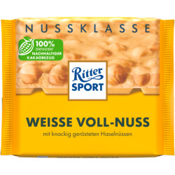 Ritter Sport Nuss Klasse Weisse Voll-Nuss Tafel 100g