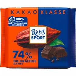 Ritter Sport 74% Die Kr&auml;ftige Tafel 100g