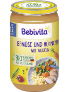 Bio Bebivita Menü Gemüse und Hühnchen mit Nudeln ab 12.Monat 250g