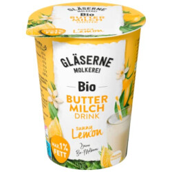 Bio Gl&auml;serne Molkerei Buttermilchdrink Zitrone 500g