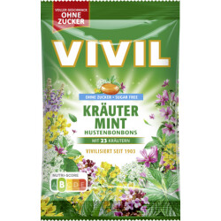 Vivil Hustenbonbons Kr&auml;uter Mint ohne Zucker 120g