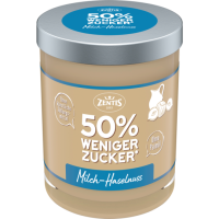 Zentis 50% weniger Zucker Haselnuss-Milch-Creme 200g