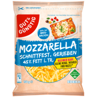 GUT&GÜNSTIG Mozzarella 45% gerieben Kleiner Kauf...