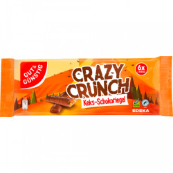 GUT&amp;G&Uuml;NSTIG Schokoriegel Crazy Crunch Keks 6x50g