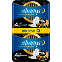 Always Secure Ultra Night mit Flügeln Damenbinden...