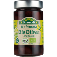 Bio Feinkost Dittmann Oliven schwarz ohne Stein 230g