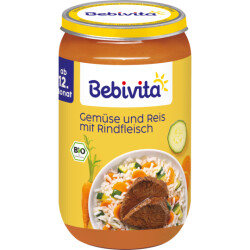 Bio Bebivita Gemüse und Reis mit Rindfleisch 250g
