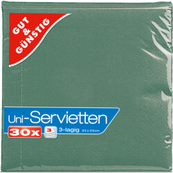 GUT&GÜNSTIG Servietten emerald grün 3-lagig...
