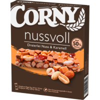 Corny Nussvoll Dreierlei Nuss & Karamell 4x24g