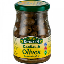 Feinkost Dittmann Knoblauch Oliven trocken eingelegt 170g