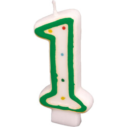 Riethmüller Zahlenkerze 1 einseitig bedruckt