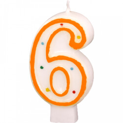 Riethmüller Zahlenkerze 6 einseitig bedruckt