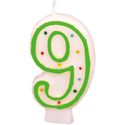 Riethmüller Zahlenkerze 9 einseitig bedruckt