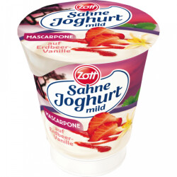 Zott Sahnejoghurt Mascarpone Duett Erdbeer-Vanilla 140g