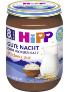 Bio Hipp Gute Nacht Milchreis pur ohne Zuckerzusatz ab 8.Monat 190g