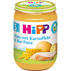 Bio Hipp Menü Mais mit Kartoffeln und Pute ab dem...