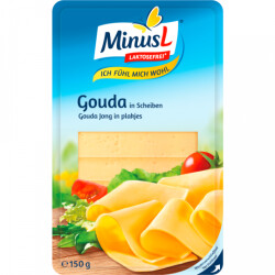MinusL Gouda in Scheiben 48% Fett i.Tr.150g
