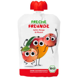 Bio erdb&auml;r FRECHE FREUNDE Quetschmus Apfel Mango...