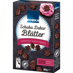 EDEKA Schoko Dekor Blätter Zartbitter 60g
