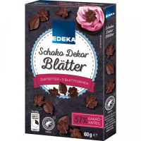 EDEKA Schoko Dekor Blätter Zartbitter 60g