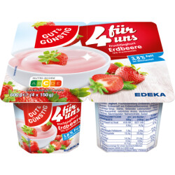 Gut & Günstig Fruchtjoghurt Erdbeer 3,8% 4x150g