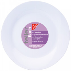 Gut & Günstig Teller flach Porzellan 21cm