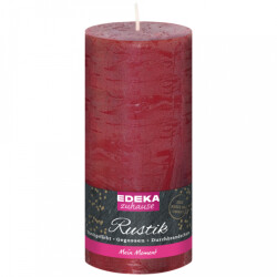 EDEKA Rustik Stumpenkerze bordeaux 16er 7cm