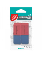 Gut & Günstig Radiergummi rot-blau 2er