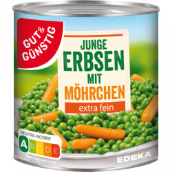 Gut & Günstig junge Erbsen+Möhrchen extra...