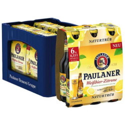 Paulaner Zitrone Naturtr&uuml;b 4er 6 x 0,33 l Kiste