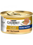 Gourmet Gold Feine Pastete mit Truthahn Katzennassnahrung 85g