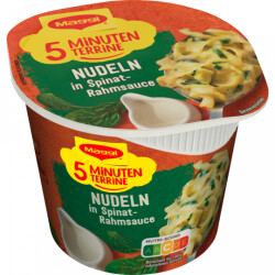 Maggi 5 Minuten Terrine Nudeln in Spinat-Rahm Sauce 50g