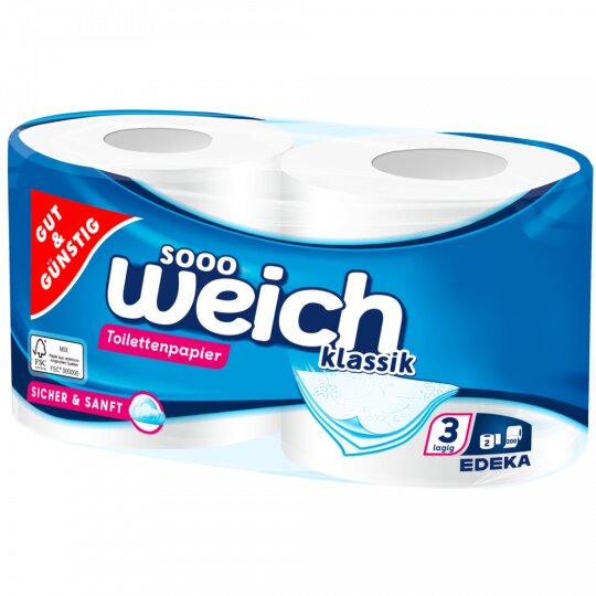 Gut & Günstig Toilettenpapier 3lagig 2x200Bl