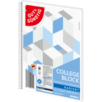 Gut & Günstig Collegeblock karo A4 160BL