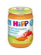 Bio Hipp Menüs Schinkennudeln mit Tomaten und Karotten ab dem 6.Monat 190g
