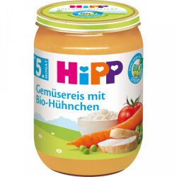 Bio Hipp Menüs Gemüsereis mit Hühnchen...