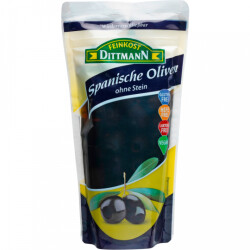 Feinkost Dittmann geschwärzte Oliven ohne Stein 250 g