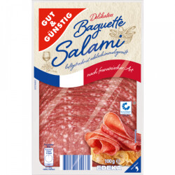 Gut &amp; G&uuml;nstig Baguette Salami 100g QS