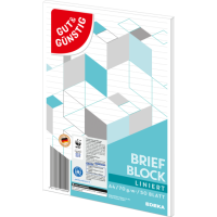 Gut &amp; G&uuml;nstig Briefblock A4, liniert 50 Blatt