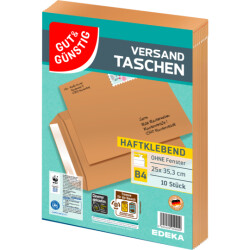 Gut & Günstig Versandtaschen B4, ohne Fenster 10...