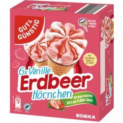 Gut & Günstig Vanille Erdbeer Hörnchen 6x120ml