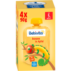 Bebivita Baby Quetschies Banane Apfel 4x90g