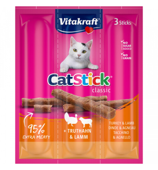 Vitakraft Cat-Stick Mini Truthahn/Lamm 3x6g