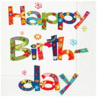 P+D Servietten Happy Birthday 20er