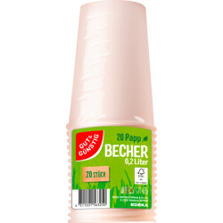 Gut & Günstig Pappbecher weiß 0,2l 20er