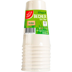 Gut & Günstig Pappbecher 0,4l 8er