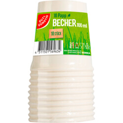 Gut & Günstig Pappbecher 0,1l 10er