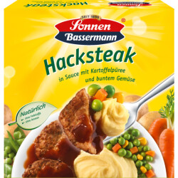 Sonnen Bassermann Hacksteaks mit Kartoffelp&uuml;ree und...